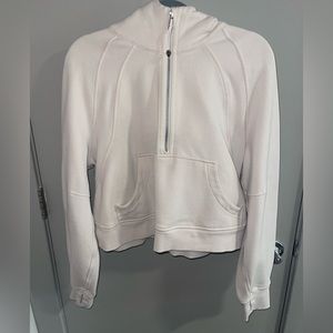 Lululemon White Opal Scuba Oversized Half-Zip Hoodie